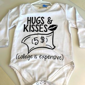 NWOT Hugs & Kisses long sleeve Onesie Size 18-24 months